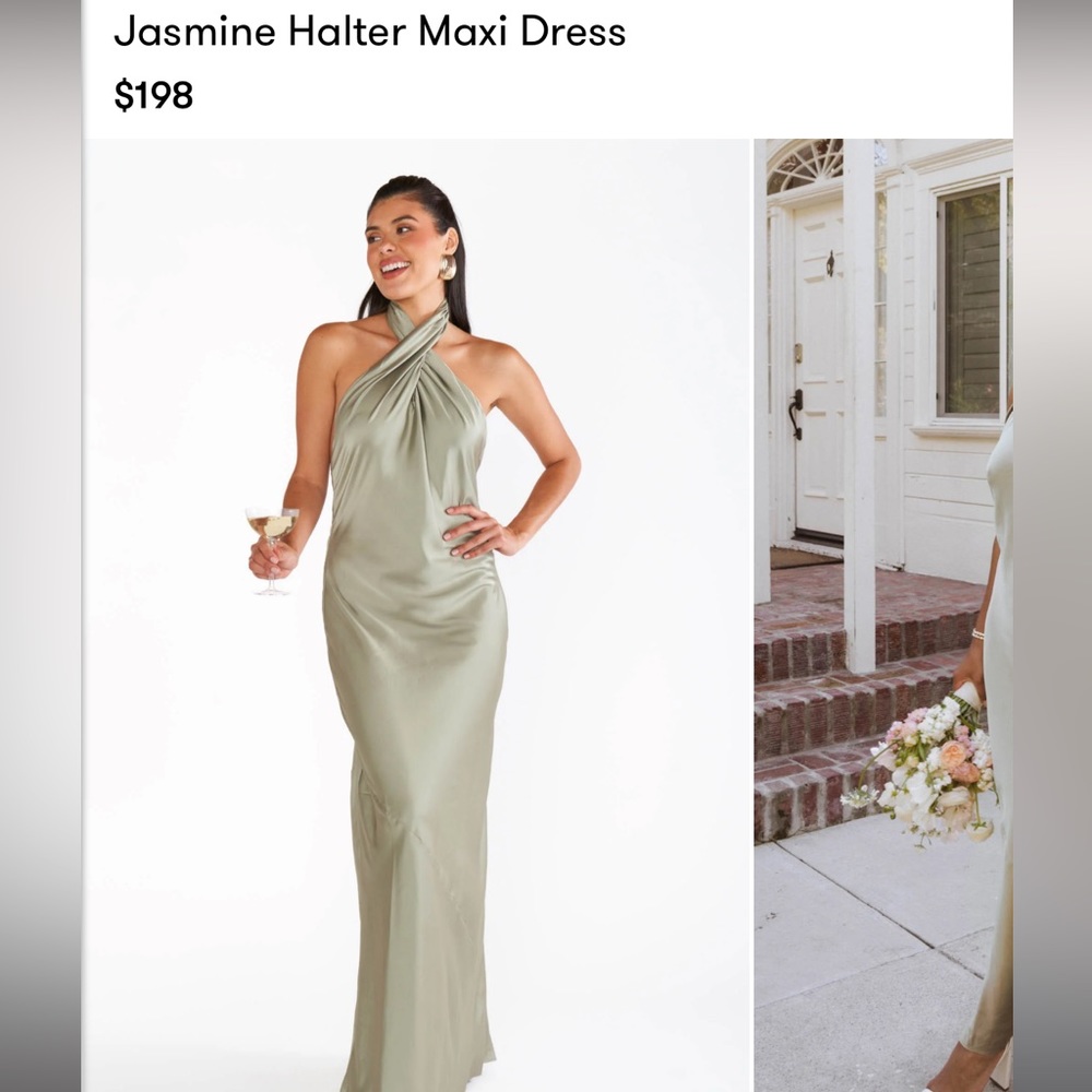 Moss green maxi dress. Size 4, worn once